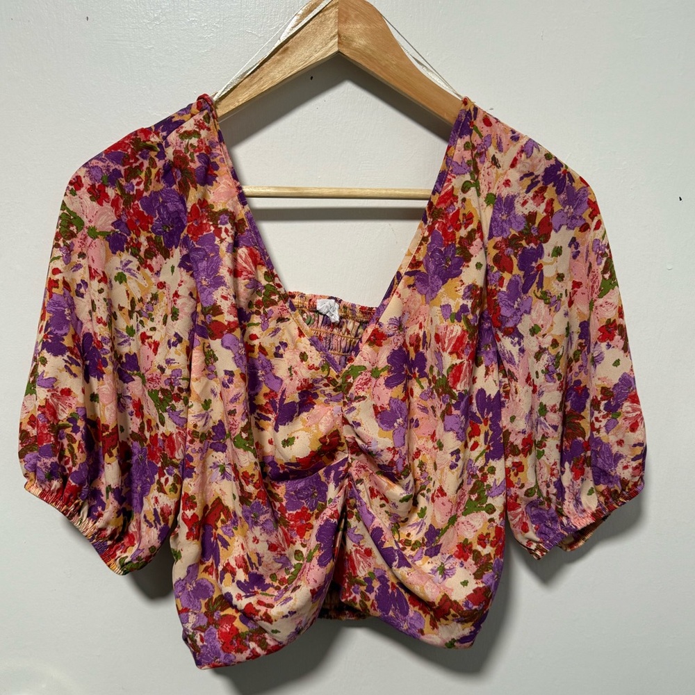 Floral Puff Sleeve Top